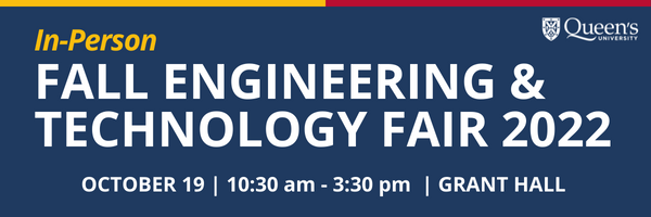 Banner. In-person Fall Engineering & Technology Fair 2022. October 19 10:30 am - 3:30 pm