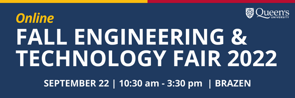 Banner. Online Fall Engineering & Technology Fair 2022. September 22 10:30 am - 3:30 pm